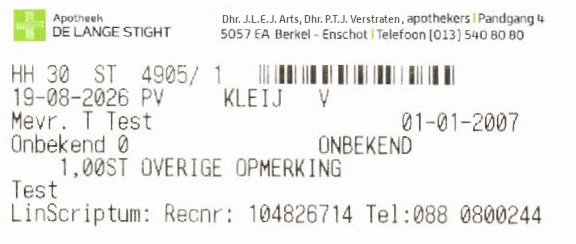 Etiket met herhaalcode
